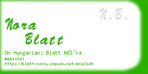 nora blatt business card